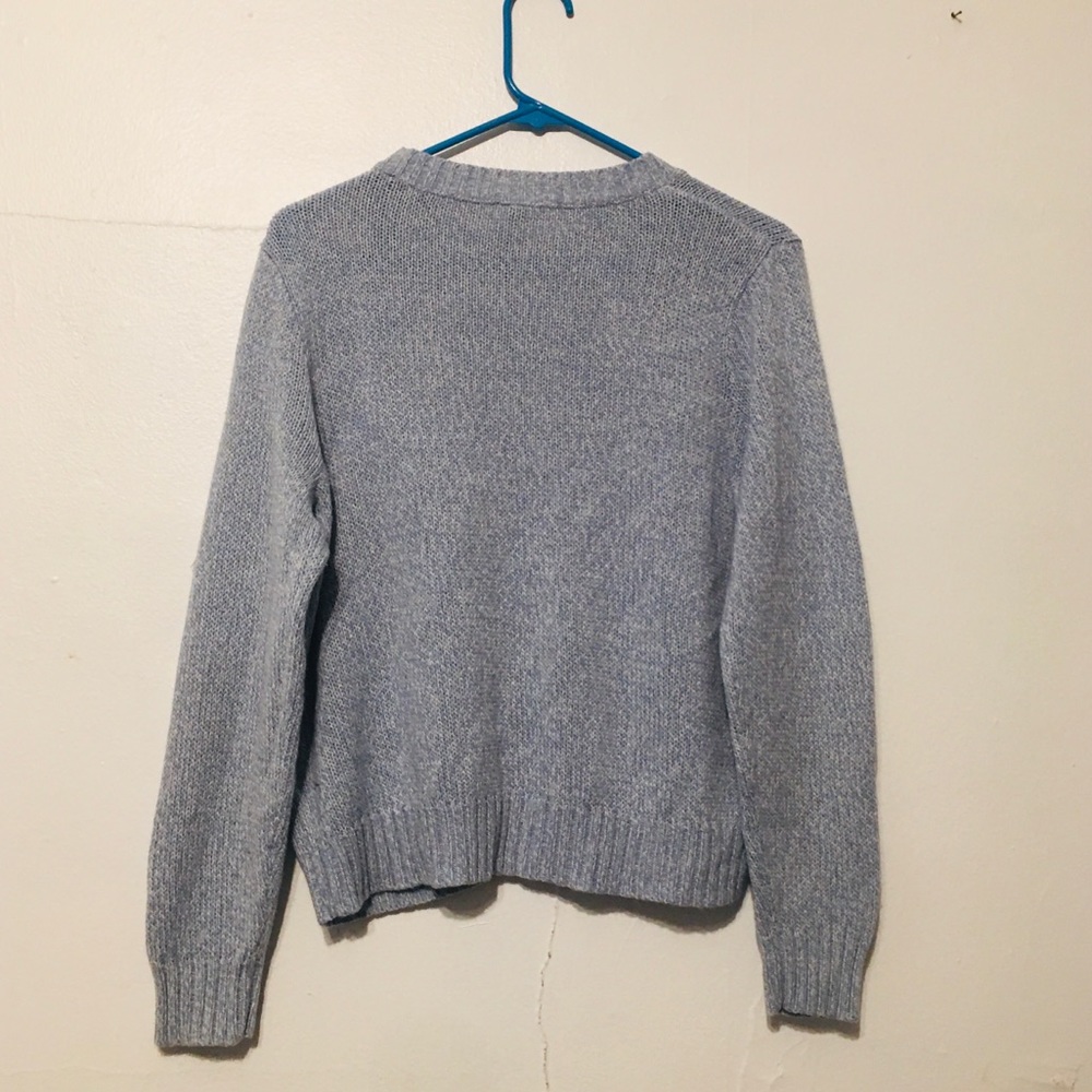 H&M Divided Knit Sweater Scoop Neck Light Blue & White Size Médium - Picture 7 of 13